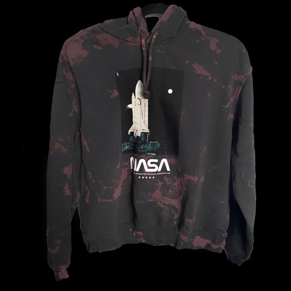 BRAND NEW BLEACHED NASA HOODED SWEATER - Picture 3 of 3